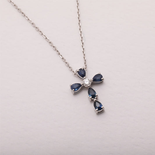 Pendant cross sapphire