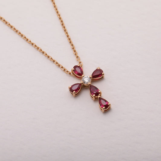 Pendant cross ruby